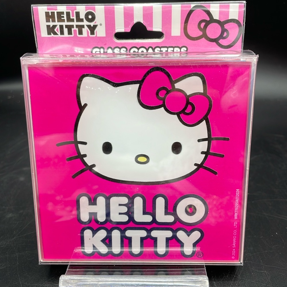 24HR DROP ⬇️ Hello Kitty Glass Coaster Set